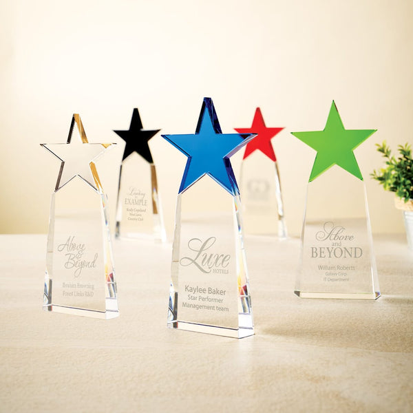 Crystal Star Pinnacle Trophy - Black