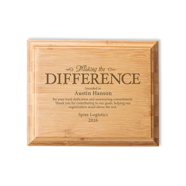 Bamboo Beveled Engraved Plaque - 8x10 - Landscape