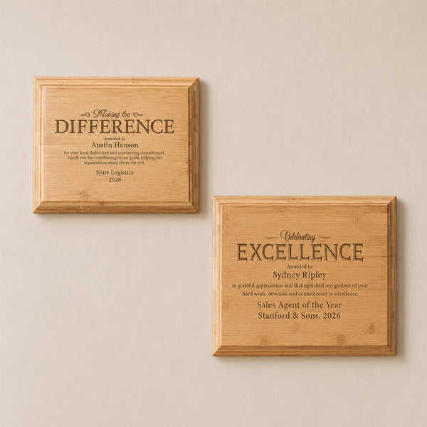 Bamboo Beveled Engraved Plaque - 8x10 - Landscape