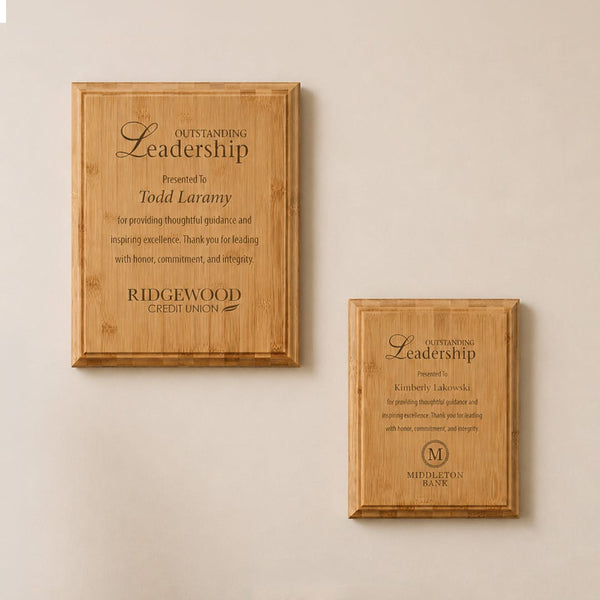 Bamboo Beveled Engraved Plaque - 12x 15 - Portrait