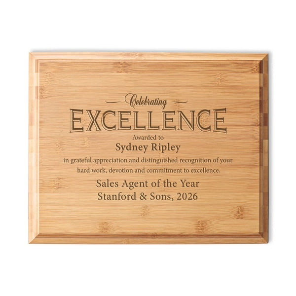 Bamboo Beveled Engraved Plaque - 12x 15 - Landscape