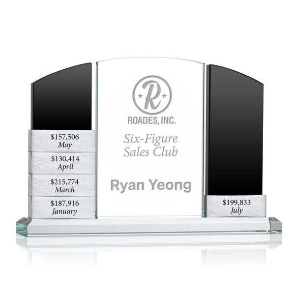Stacked Achievement Perpetual Trophy - Crest - Black