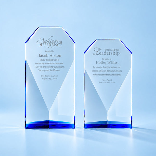 Blue Horizon Crystal Award - Large