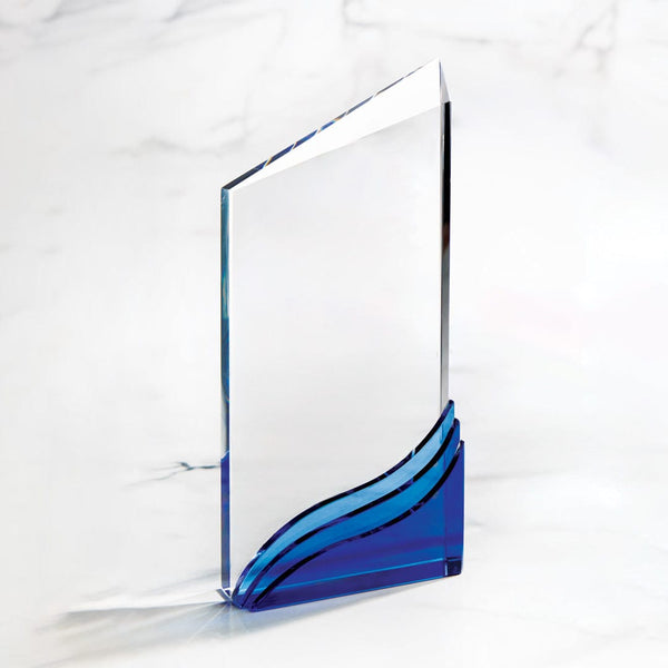 Recycled Glass Ombre Wave Trophy - Tower
