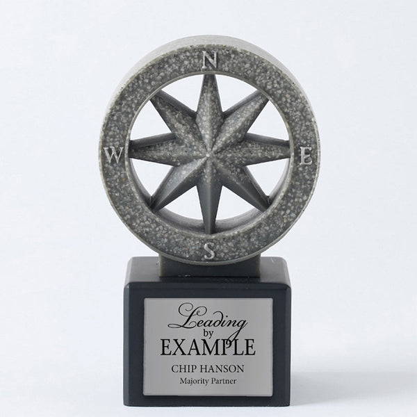 Leading by Example Compass Trophy, customizable branded arts & entertainment > party & celebration > trophies & awards, front