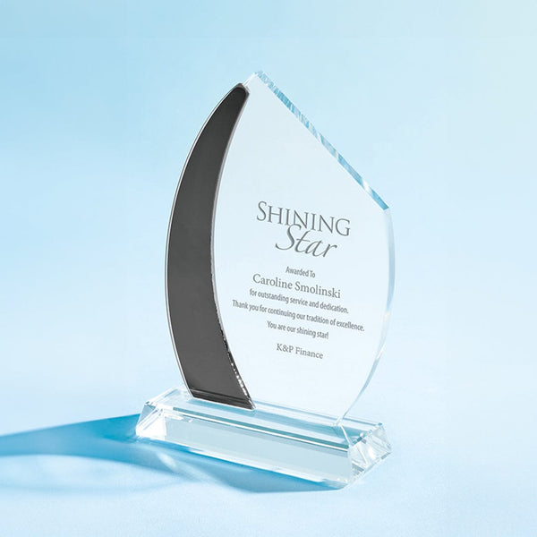 Crystal Eclipse Accent Award - Large Black