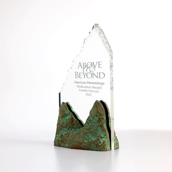 Mountain Peak Jade Acrylic Award