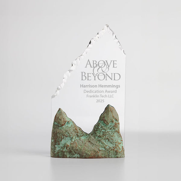 Mountain Peak Jade Acrylic Award