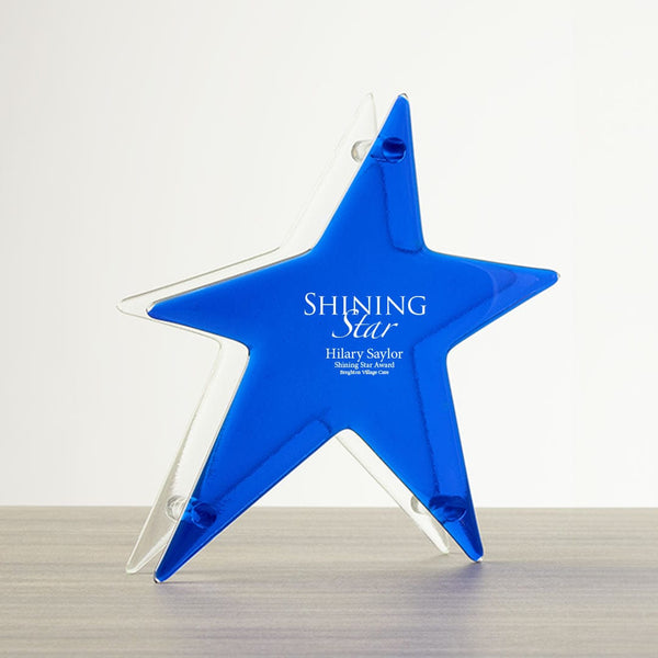 Sapphire Art Glass Trophy