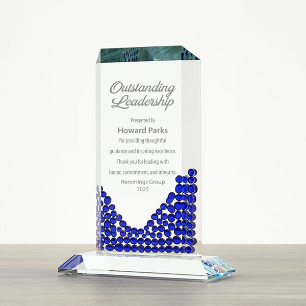 Sapphire Radiance Crystal Trophy