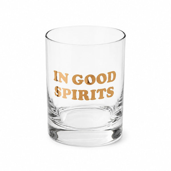 In Good Spirits - Rocks Glass, customizable branded arts & entertainment > party & celebration > gift giving, front view