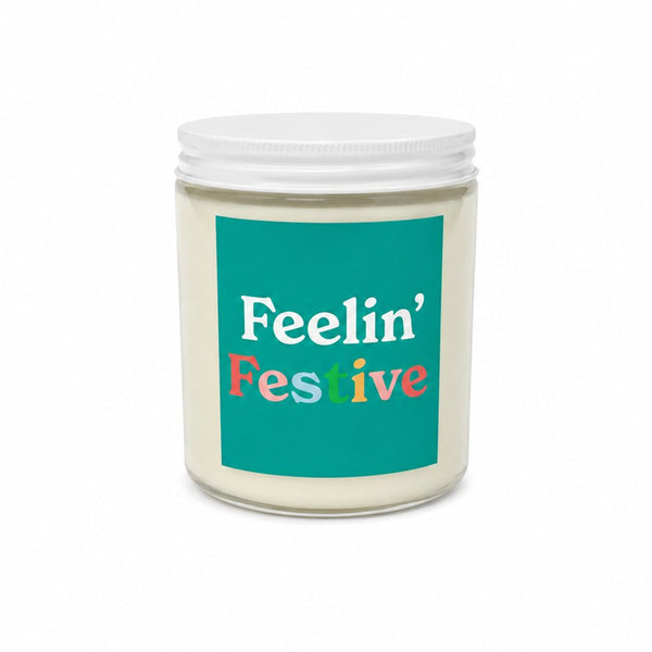 Festive Vibes Candle, customizable branded home & garden > decor > home fragrances > candles, front view