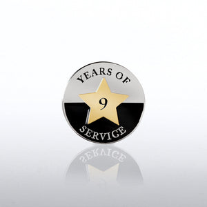 Anniversary Lapel Pin - Years of Service Circle Star 9YR