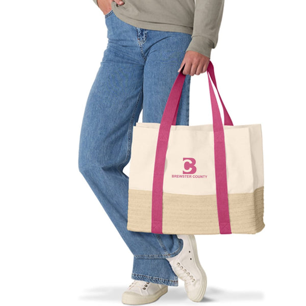 Add Your Logo: Sea & Straw Tote Bag