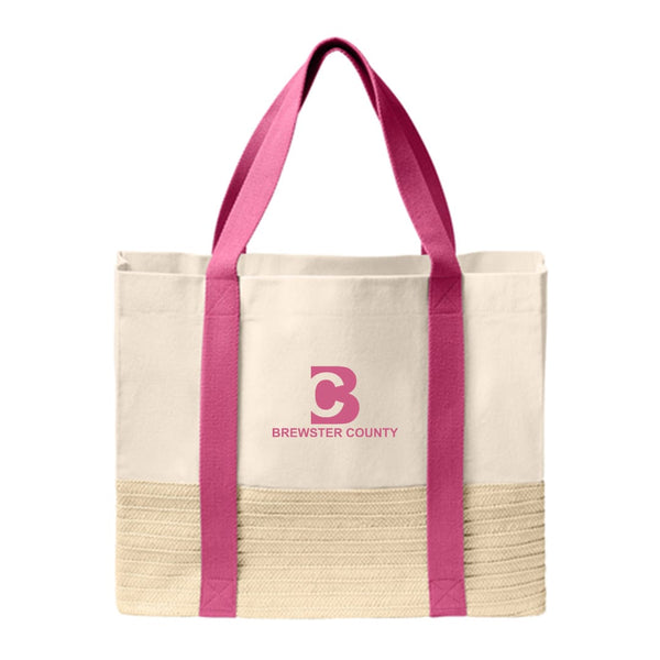 Add Your Logo: Sea & Straw Tote Bag