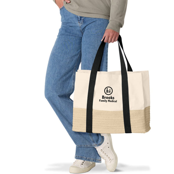 Add Your Logo: Sea & Straw Tote Bag