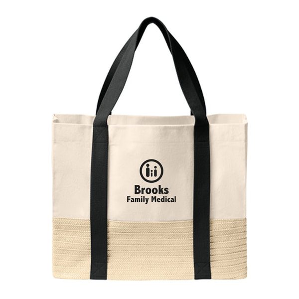 Add Your Logo: Sea & Straw Tote Bag