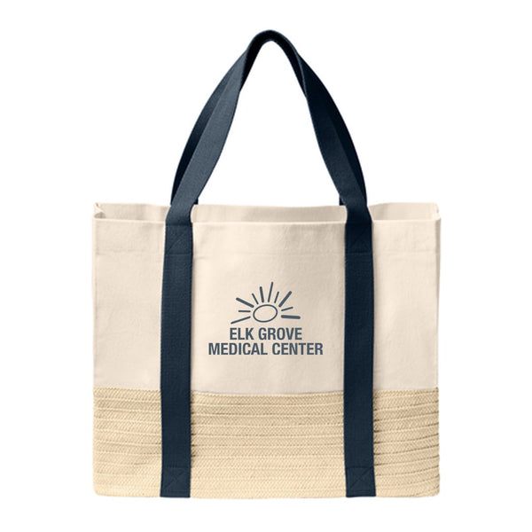 Add Your Logo: Sea & Straw Tote Bag