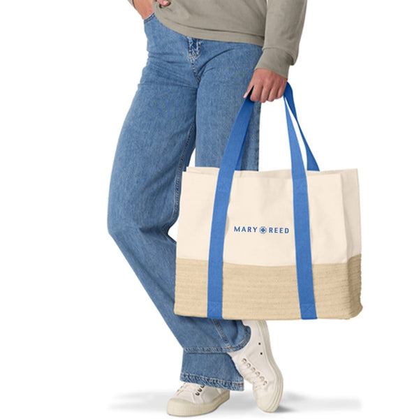 Add Your Logo: Sea & Straw Tote Bag