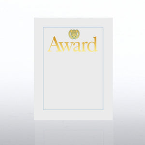 Foil Certificate Paper - Award w/ Crest - White