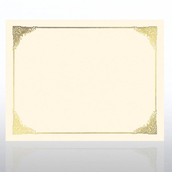 Foil Certificate Paper - Ornate - Cream