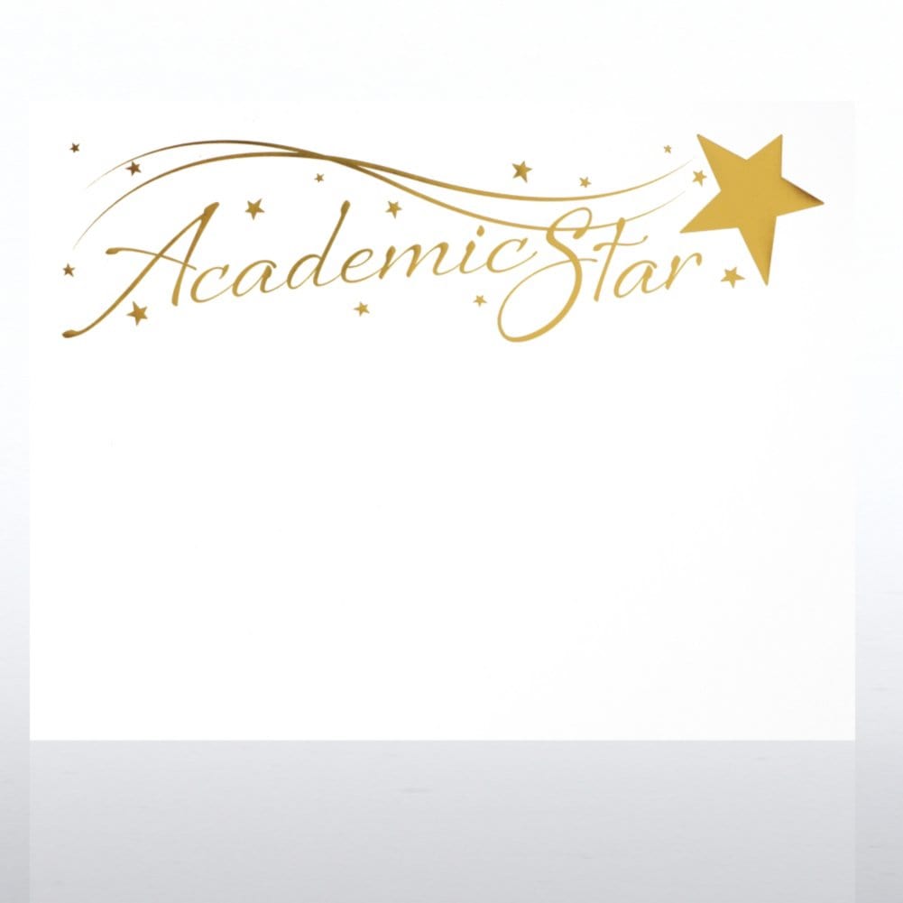 Foil-Stamped Certificate Paper - Academic Star - White