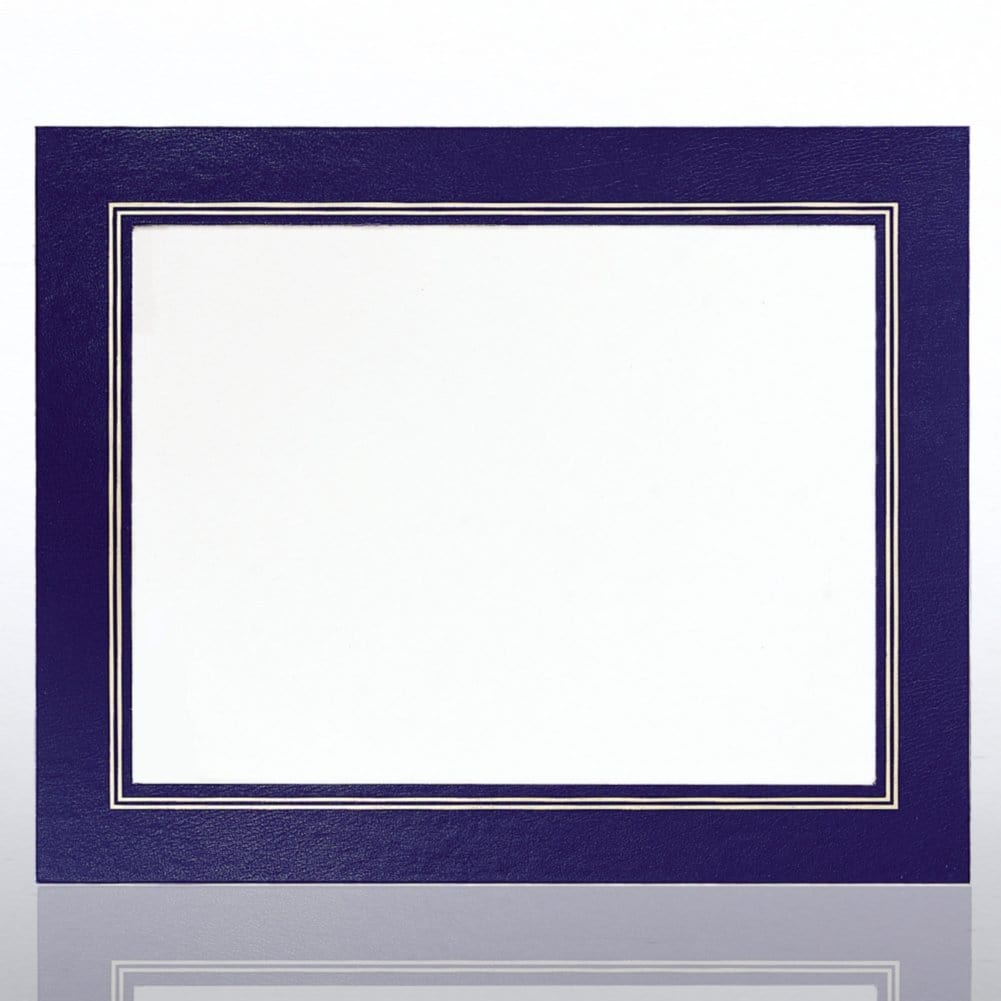 Textured Leatherette Frame - Blue - Foil Border