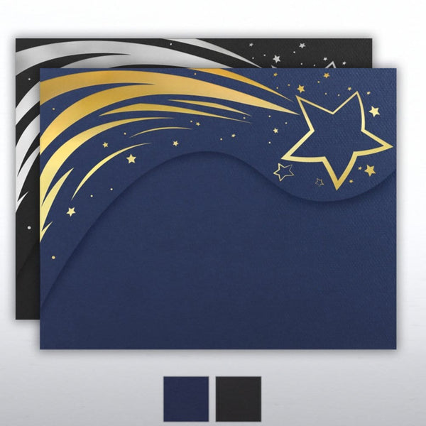 Foil Stamped Embossed Folder - Radiant Stars