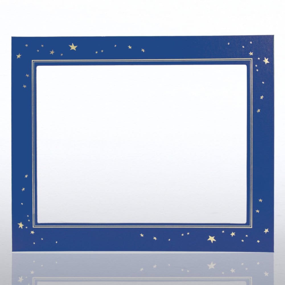 Leatherette Frame - Gold Foil Stars - Blue
