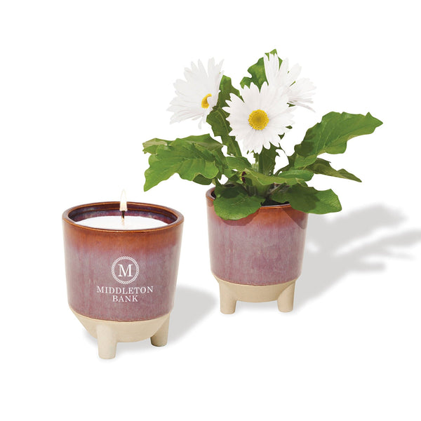 Add Your Logo: Modern Sprout Candle and Planter Gift Set