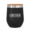 Add Your Logo:12 oz. Wine Stainless Tumbler with Bamboo Lid