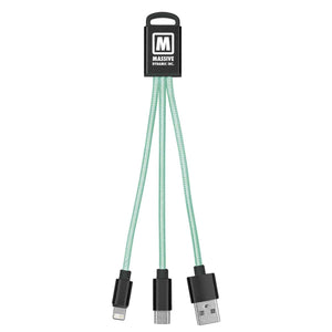 Add Your Logo: 3-in-1 Braided Charging Cords