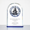 Blue Accent Arched Skeleton Clock
