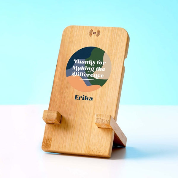 Custom: Bamboo Wireless Charger Phone Stand