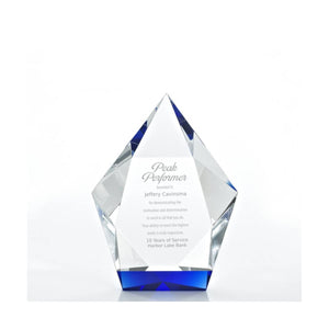Royal Blue Crystal Accent Trophy - Diamond