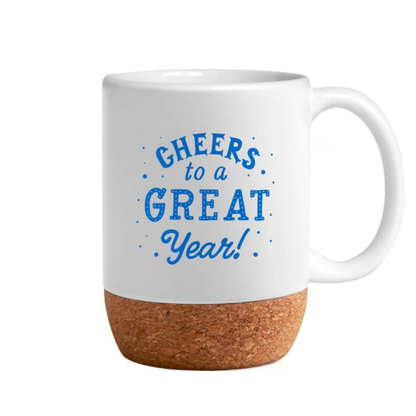 Cheers to a Great Year White Cork Mug