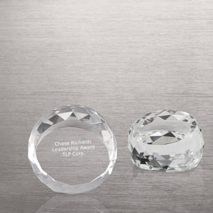 Beveled Circle Crystal Collection - Round Paperweight
