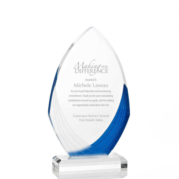 Frosted Blue Shimmer Acrylic Award