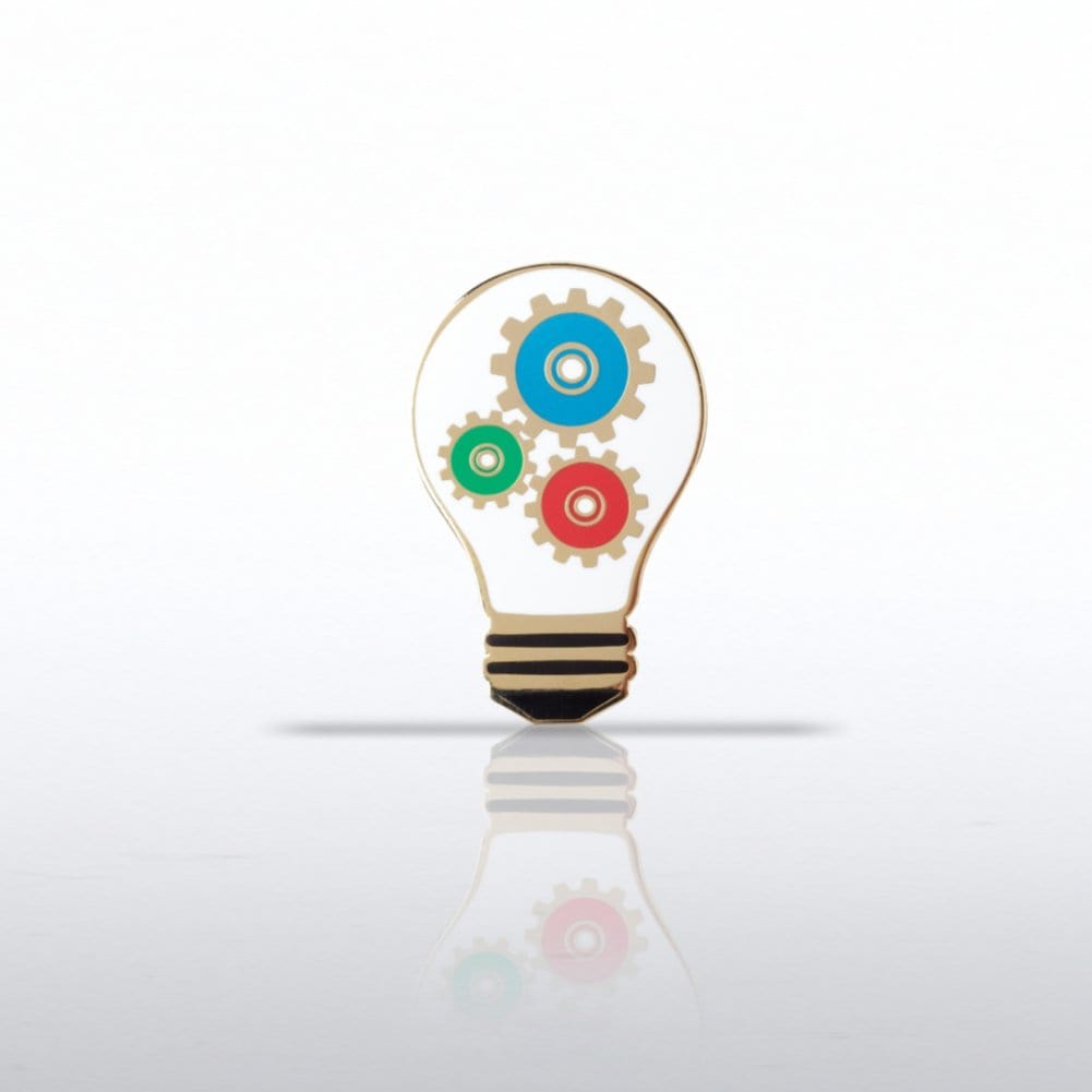 Lapel Pin - Light Bulb with Gears