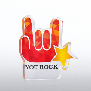 Acrylic You Rock desktop trophy