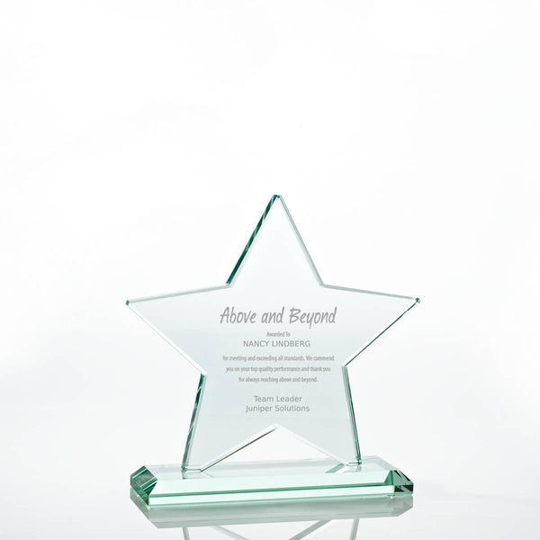 Premium Jade Glass Trophy - Star