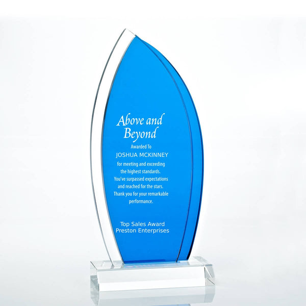Royal Blue Accented Double Pane Trophy - Sail