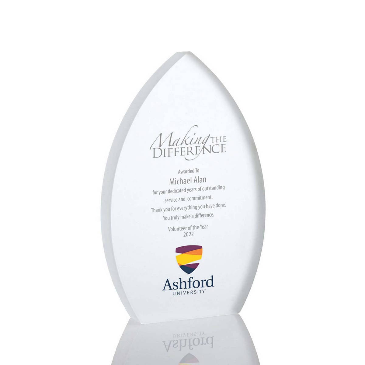 Frosted Acrylic Trophy - Peak - Full Color