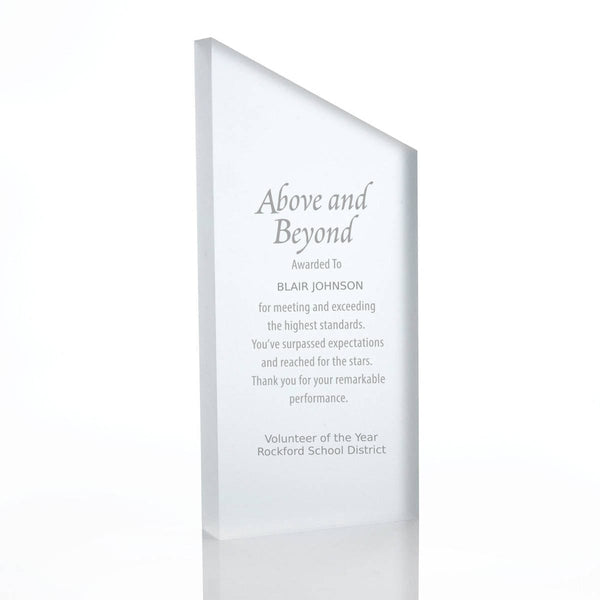 Frosted Acrylic Trophy - Slanted Rectangle