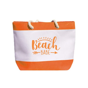 Nautical Beach Bag - Beach Babe - Orange