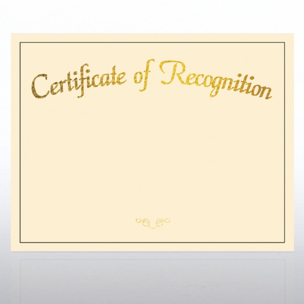 Foil Certificate Paper - Certificate of Recognition - Cream