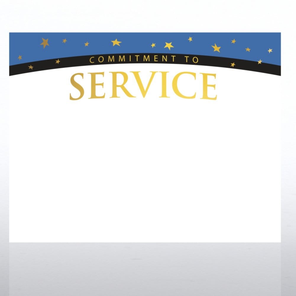 Foil Certificate Paper - Commitment to Service