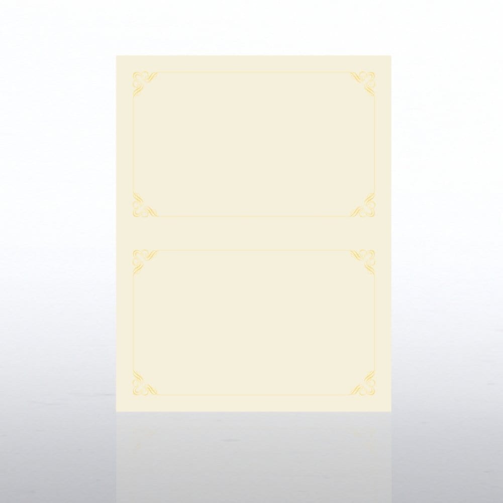 Foil Certificate Paper - Half-Size - Ornament - Cream