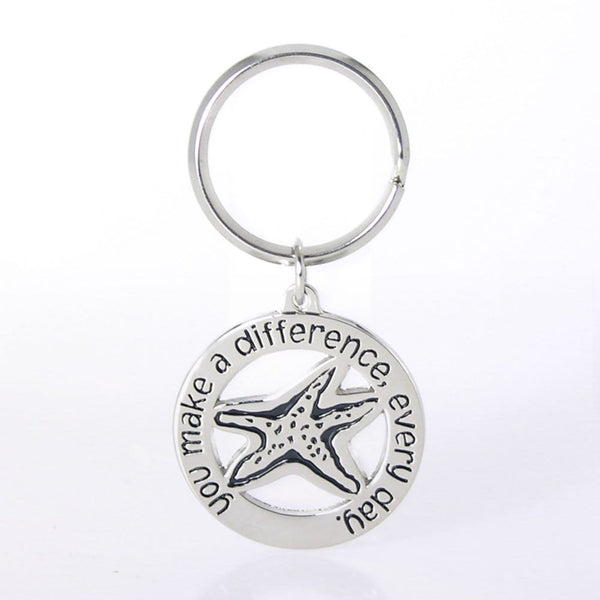 Nickel-Finish Key Chain - You Make a Difference Every Day