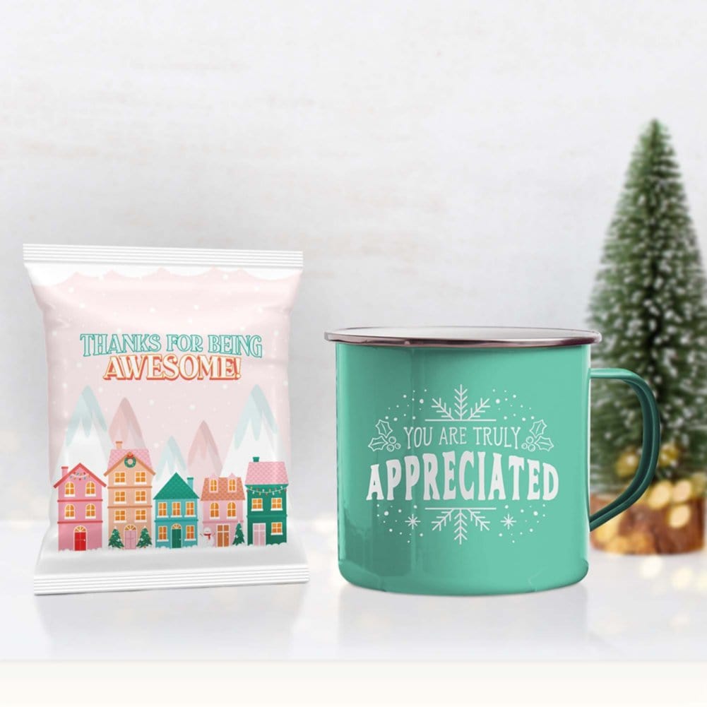Classic Enamel Mug & Hot Cocoa Gift Set - You are Truly Appreciated (& Awesome!)